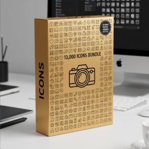 الحزمة الذهبية الشاملة لعام 2026 – 13,000 أيقونة احترافية للمبدعين