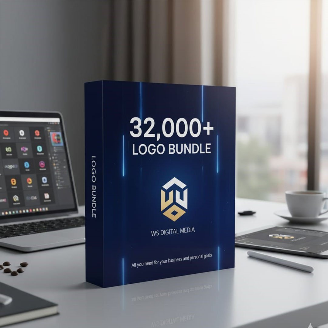 الحزمة الشاملة للمصممين: أكثر من 32,000 شعار احترافي جاهز للتعديل