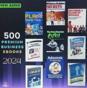 حزمة الـ 500 كتاب إلكتروني للأعمال مع حقوق إعادة البيع (PLR)